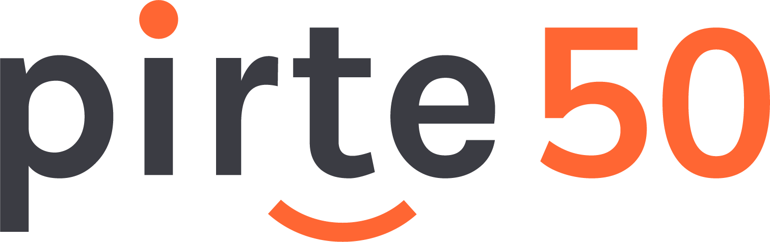 Pirte 50 logo harmaa 150 RGB 2024 Pirte50-logo