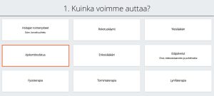 Varataksesi ajan lääkärille ajokorttitodistusta varten, valitse Pirten verkkoajanvarauksesta 'Yksityisasiakas' ja sitten 'Ajokorttitodistus'.